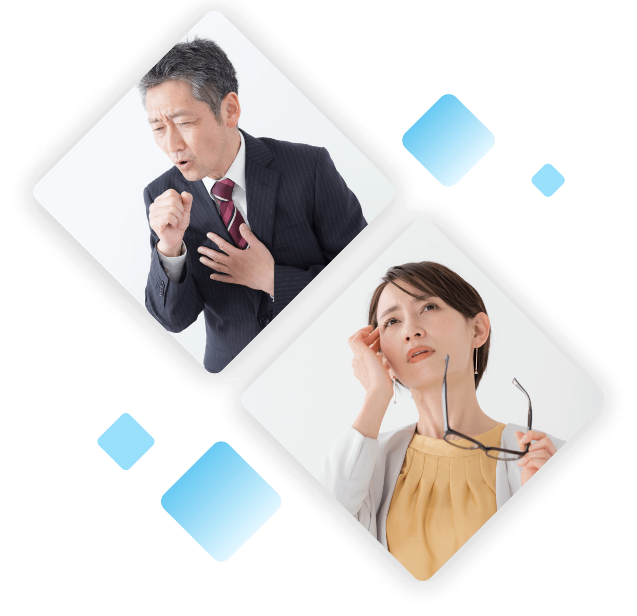 イメージ：体調不良の人々