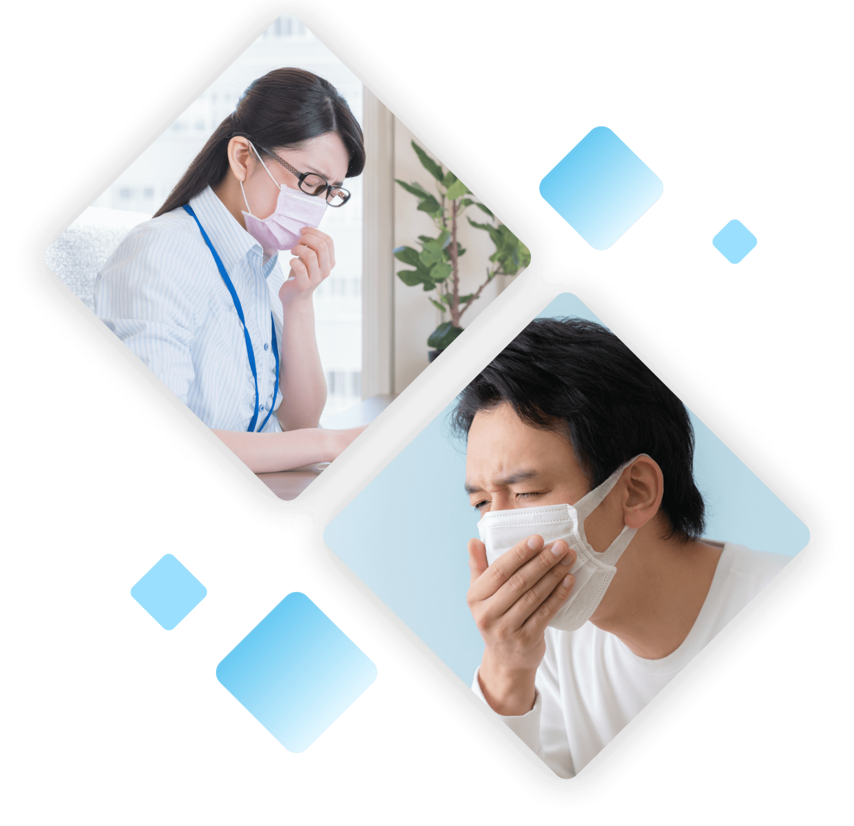 イメージ：体調不良の人々