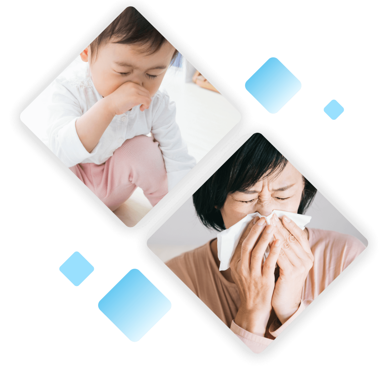 イメージ：体調不良の人々